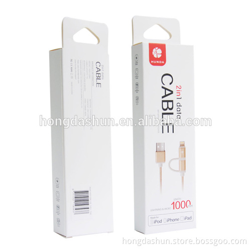 High Quality 2 in 1 Cellphones Nylon Waved C48 Connector MFI Cable as Original